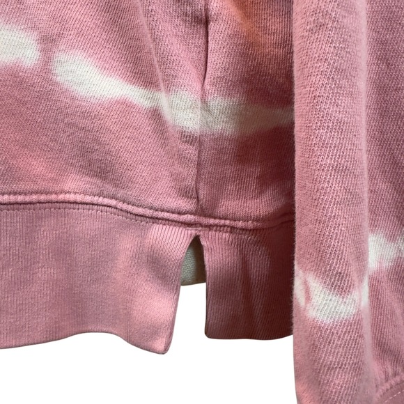 Old Navy Pink White Tie Dye Quarter Zip Sweatshirt Pullover Women's XL Warm Cozy - Picture 5 of 8